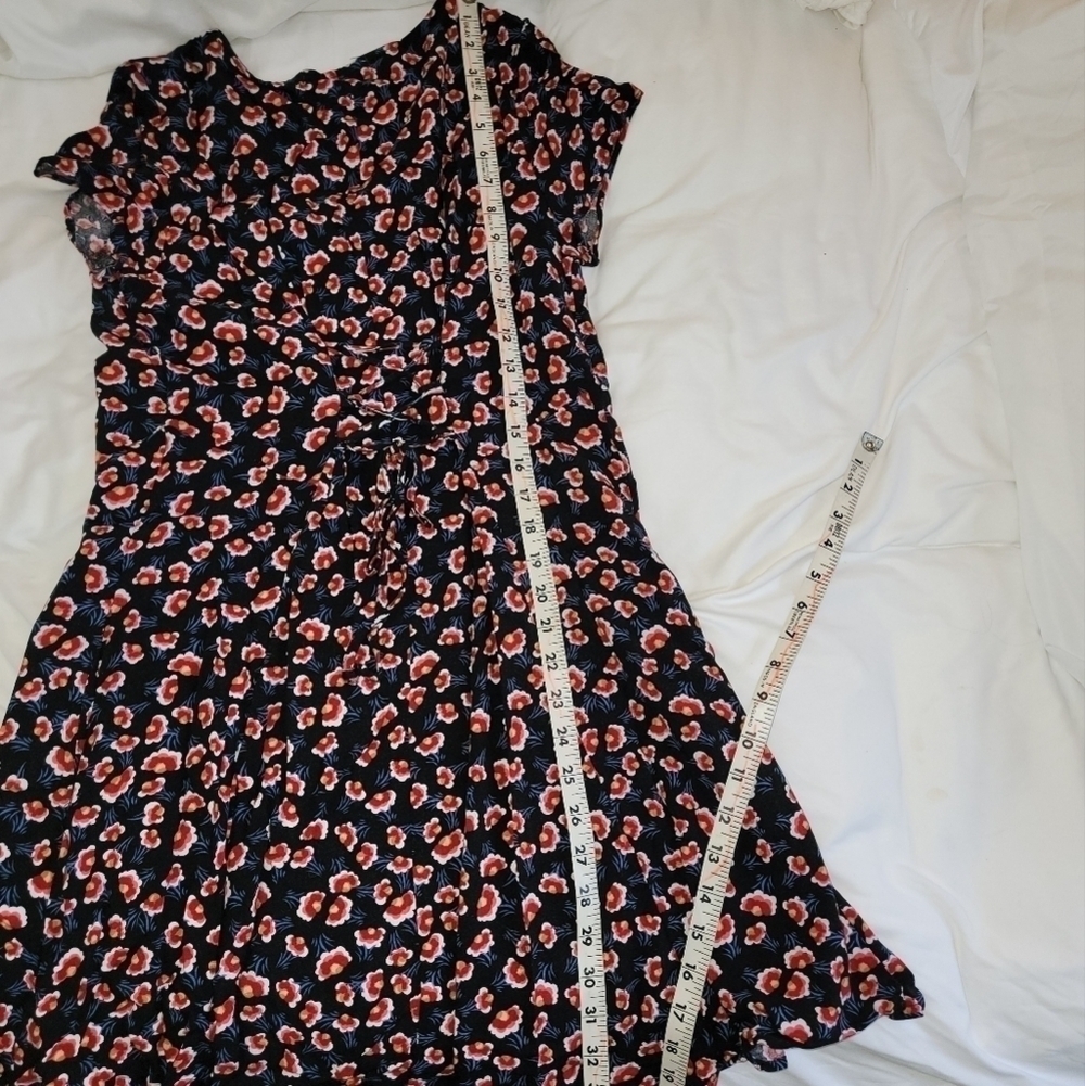 Band of gypsies viscose black red floral corset lace back button down dress M - Picture 8 of 13
